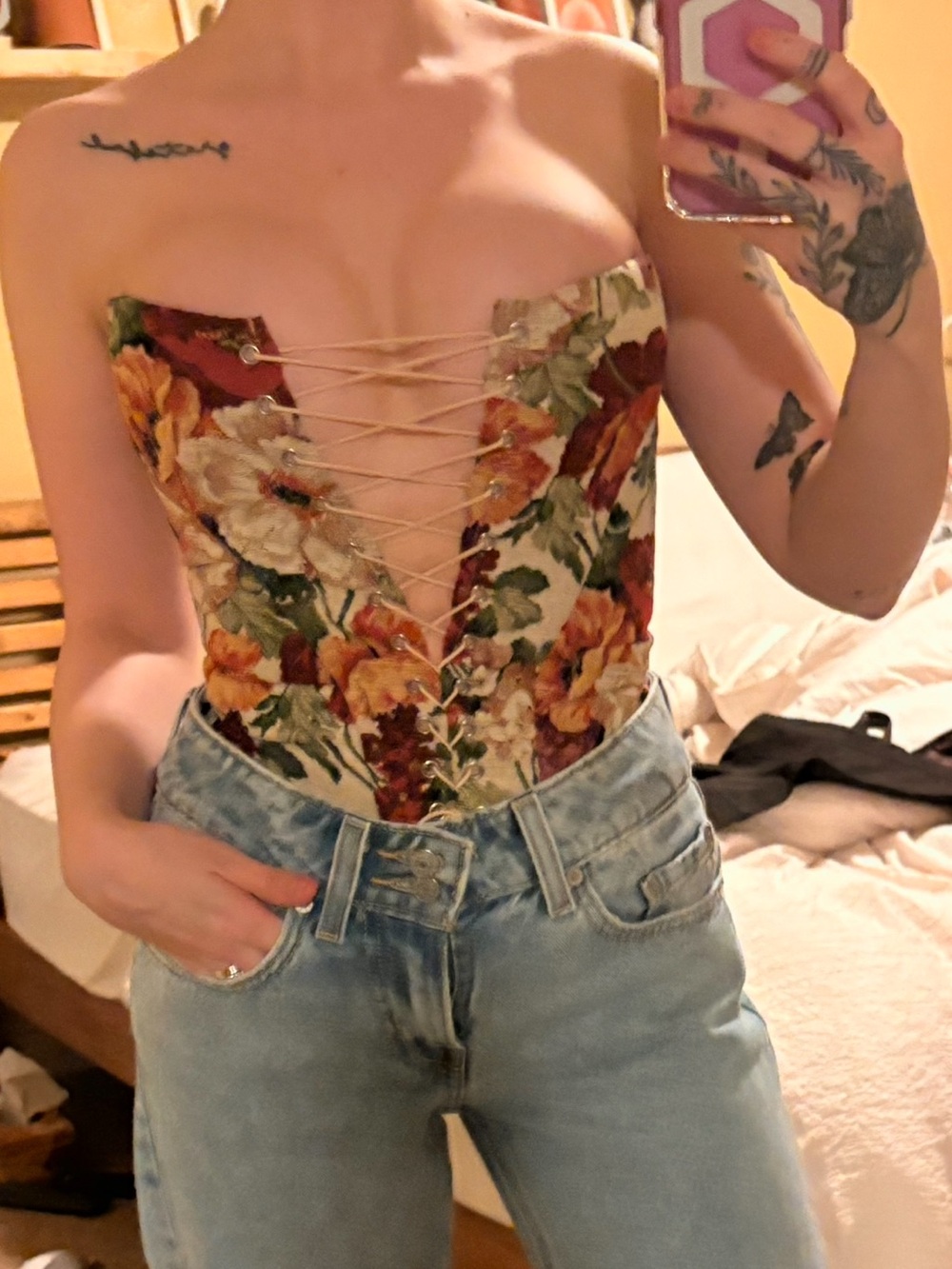Dear Diary Bustier Floral White Fox Boutique
